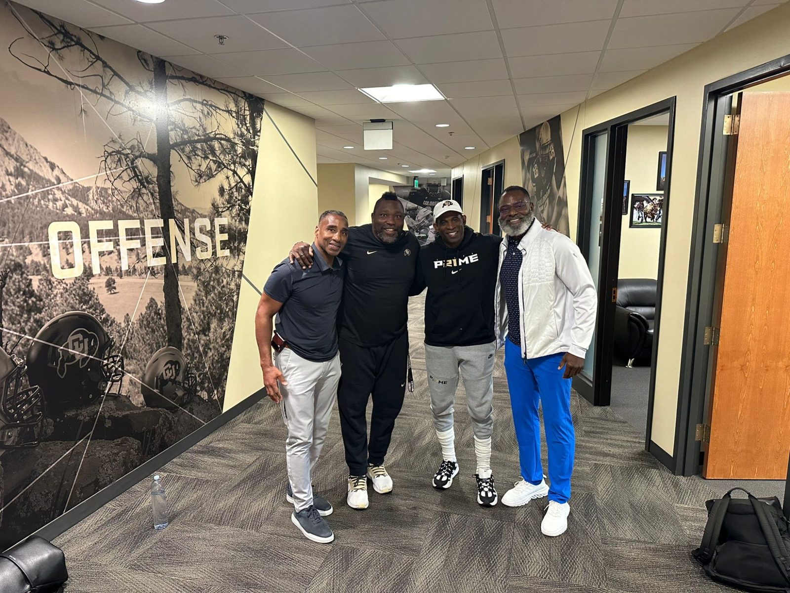 Kenyon Rasheed with Warren Sapp, Deion Sanders, and Brian Jones at the University of Colorado